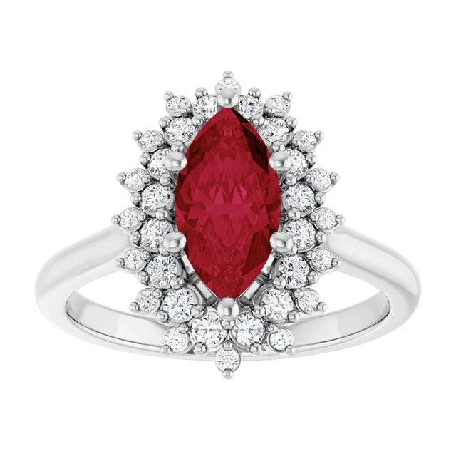 Ruby Halo Ring-VIRABYANI