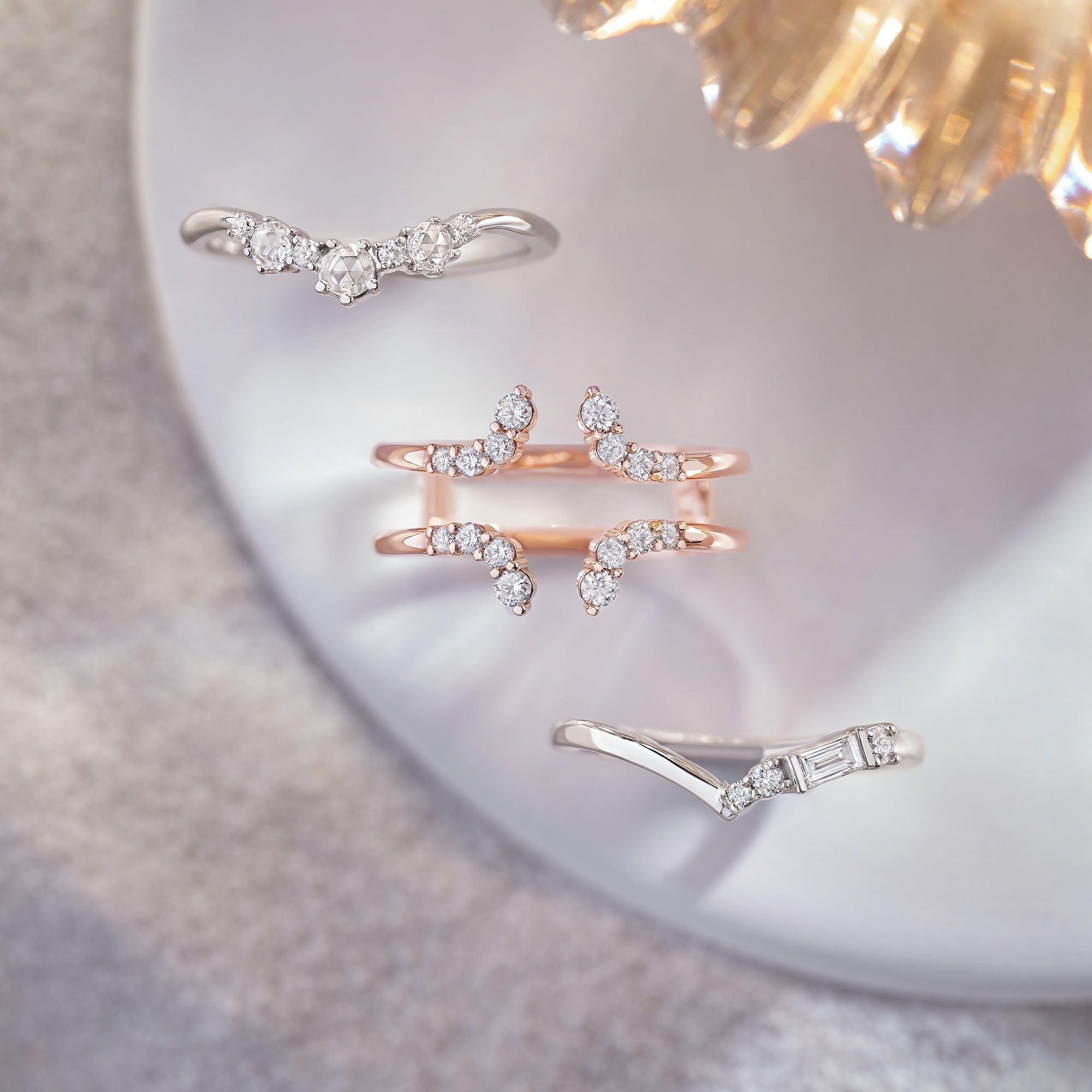 Contour Band With Baguette and Round Diamonds-VIRABYANI