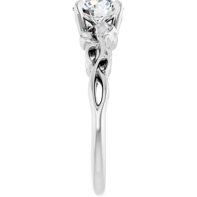 Round Diamond Vintage Inspired Engagement Ring-VIRABYANI