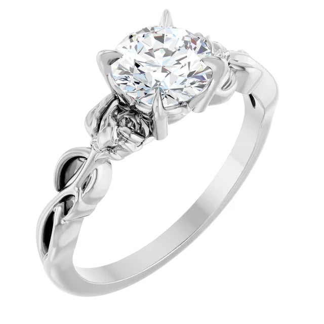 Round Diamond Vintage Inspired Engagement Ring-VIRABYANI