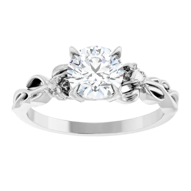 Round Diamond Vintage Inspired Engagement Ring-VIRABYANI