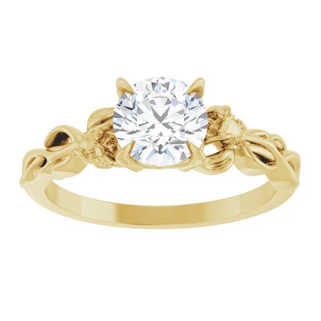 Round Diamond Vintage Inspired Engagement Ring-VIRABYANI