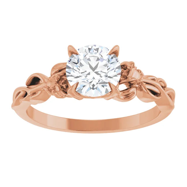 Round Diamond Vintage Inspired Engagement Ring-VIRABYANI