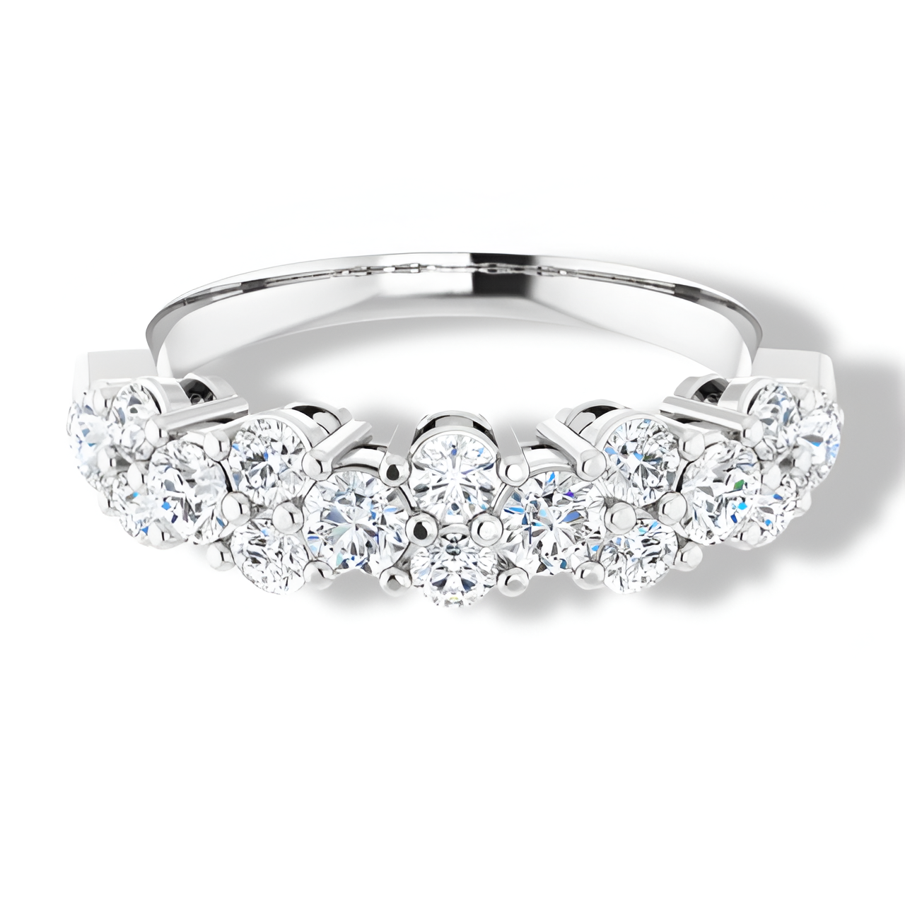1 ctw Cluster Round Diamond Anniversary Band-VIRABYANI