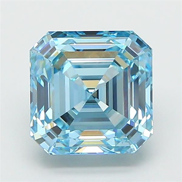 5.09 Carat Blue VS1 Asscher Lab Diamond