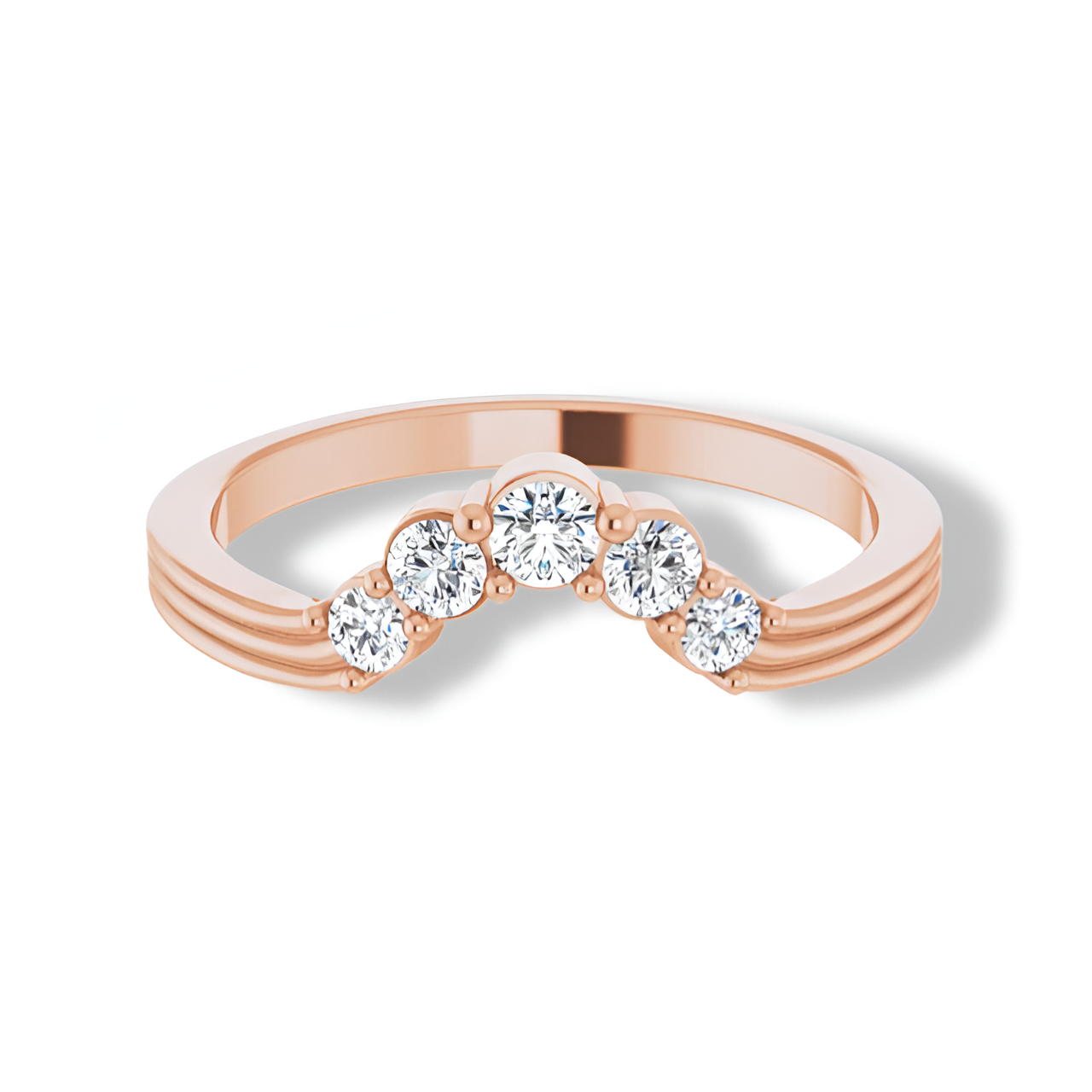 Round Diamond Curved Band-VIRABYANI