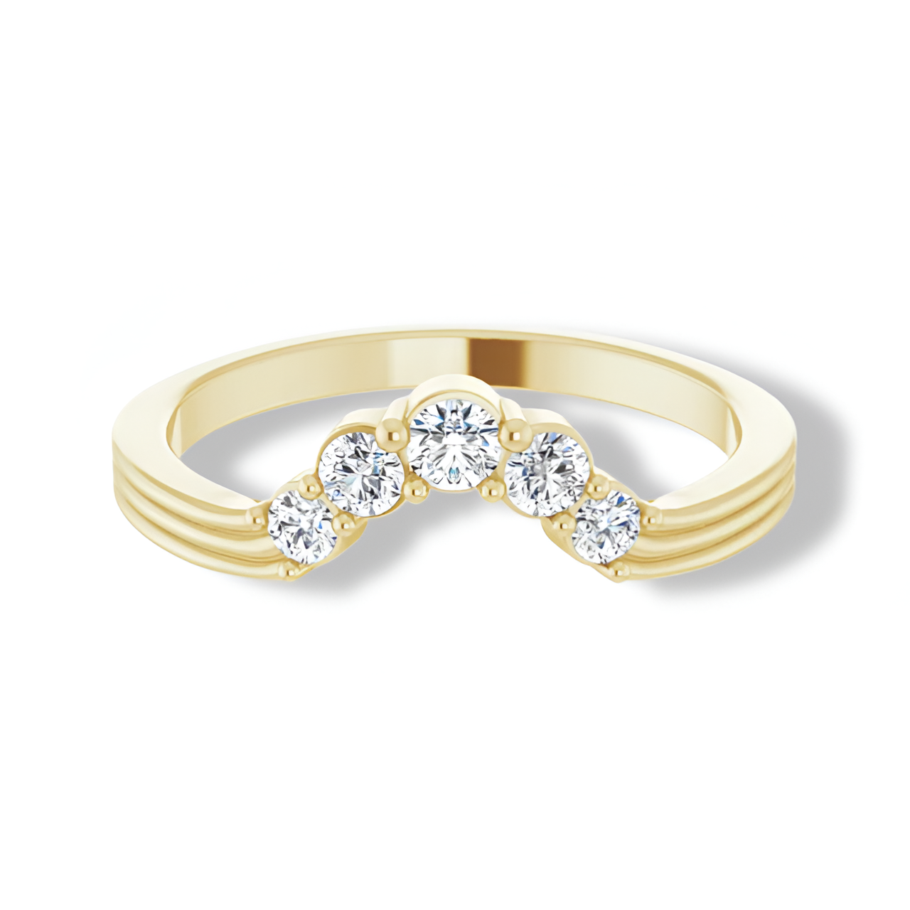 Round Diamond Curved Band-VIRABYANI