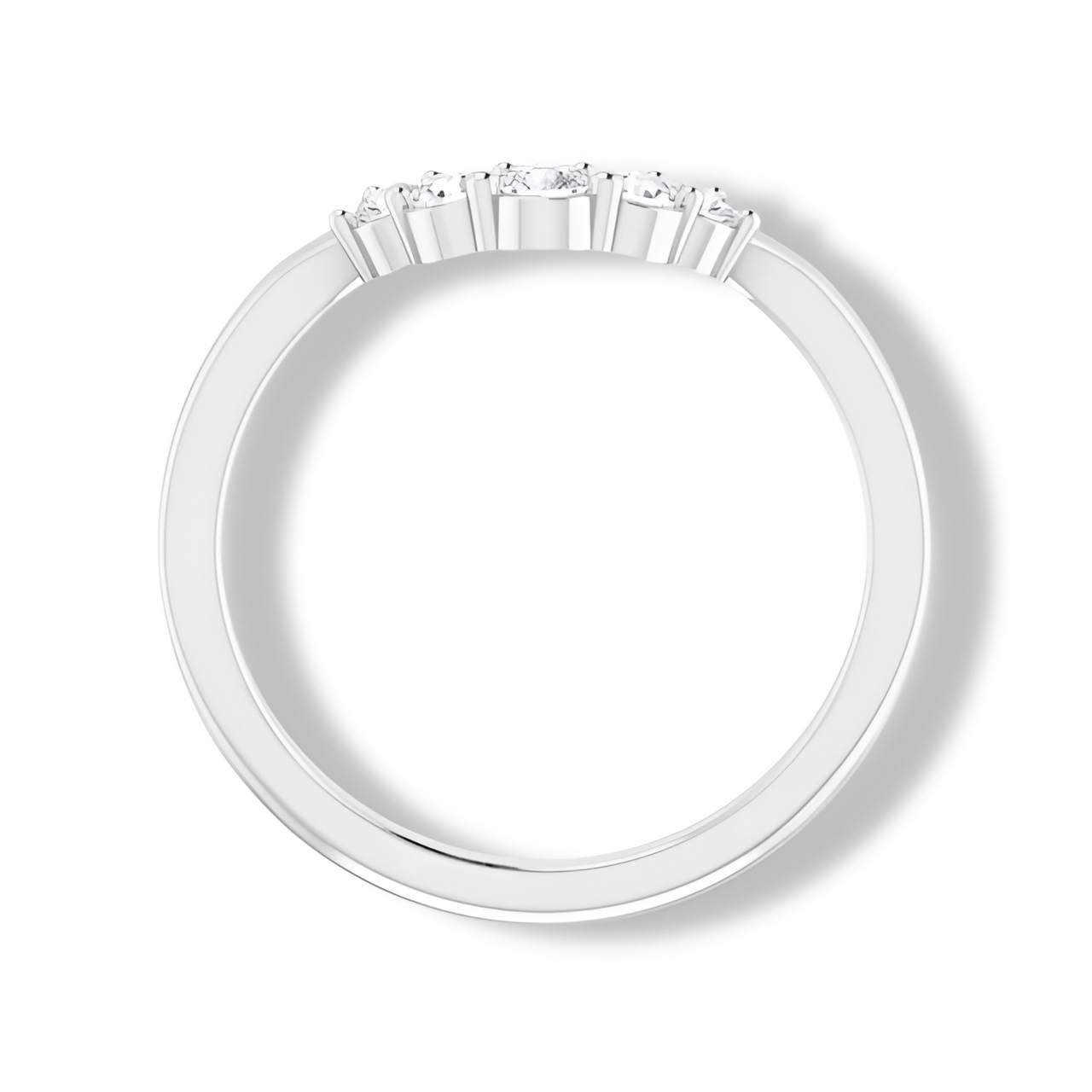 Round Diamond Curved Band-VIRABYANI