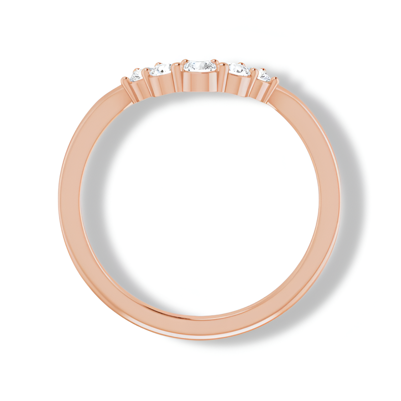 Round Diamond Curved Band-VIRABYANI