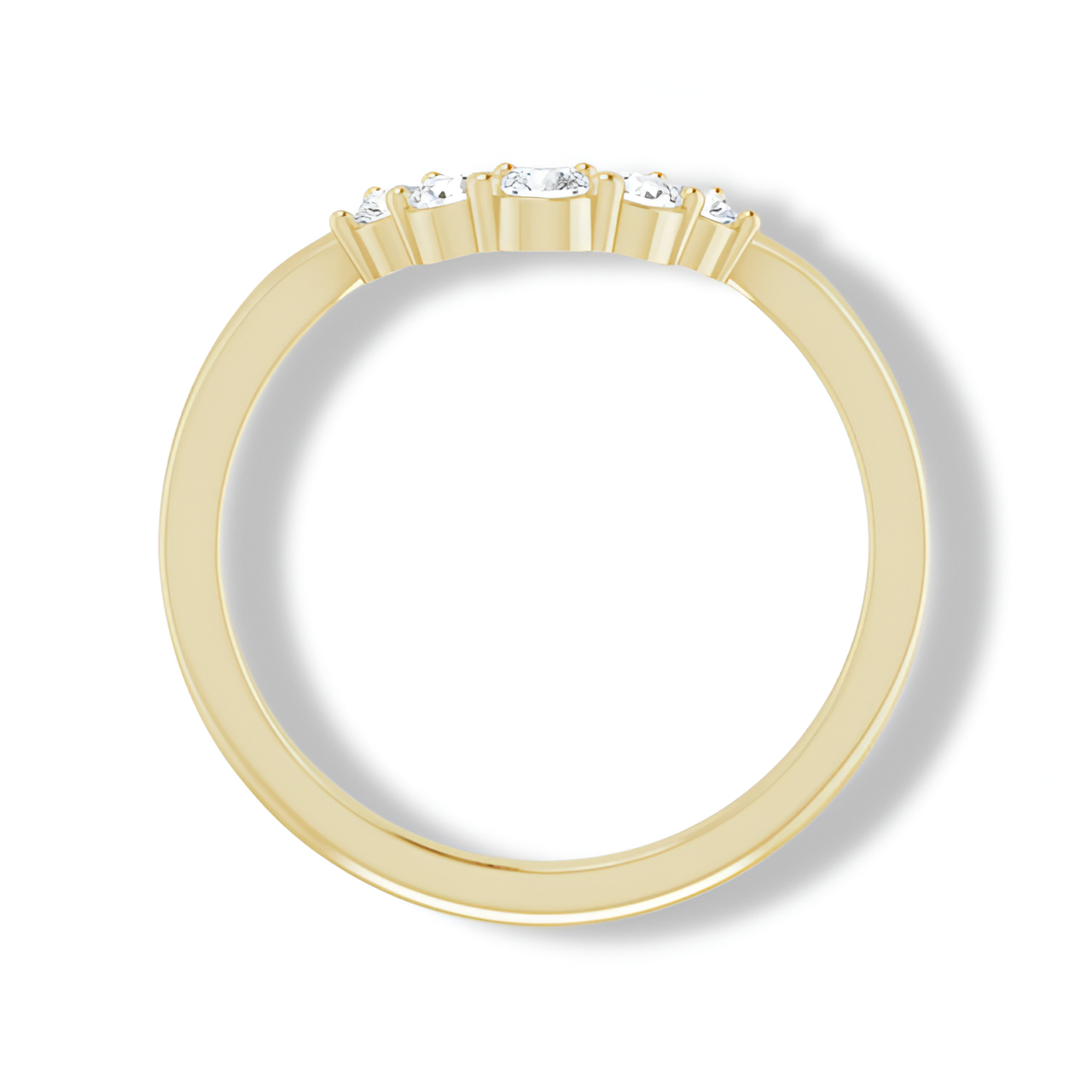 Round Diamond Curved Band-VIRABYANI