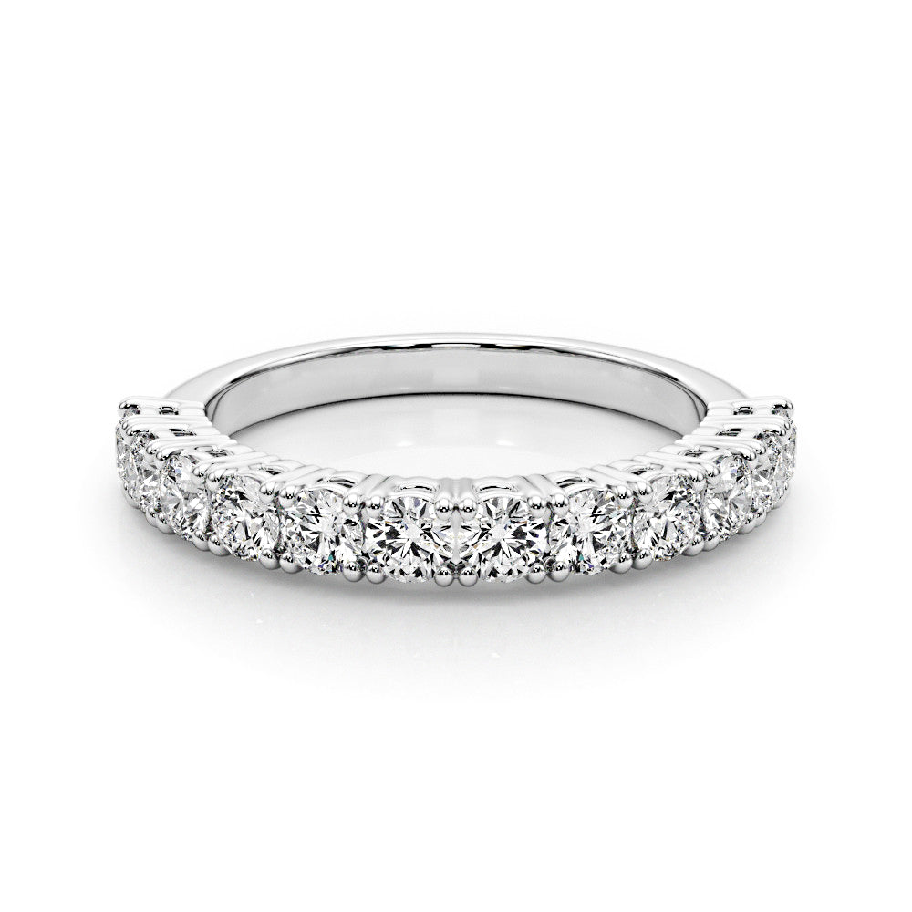 1.00 ctw. Round Diamond Anniversary Ring Half Way Style-VIRABYANI