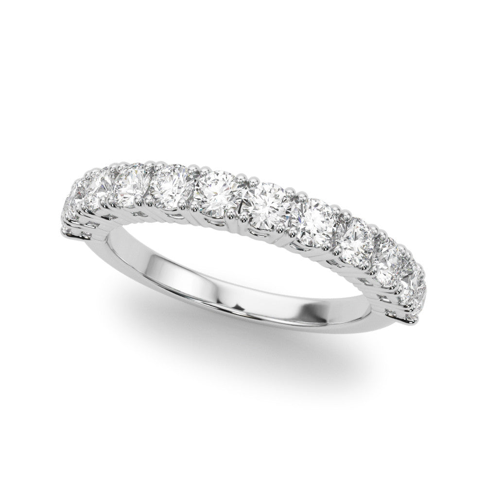 1.00 ctw. Round Diamond Anniversary Ring Half Way Style-VIRABYANI