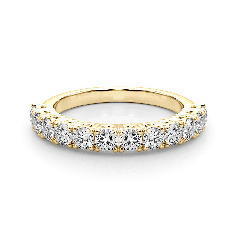 1.00 ctw. Round Diamond Anniversary Ring Half Way Style-VIRABYANI