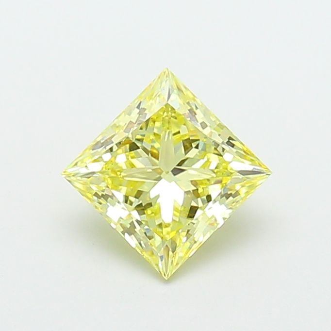 2.02 Carat Princess Cut Fancy Yellow