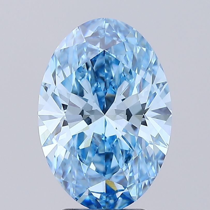 3.95 Carat Oval Cut Fancy Blue