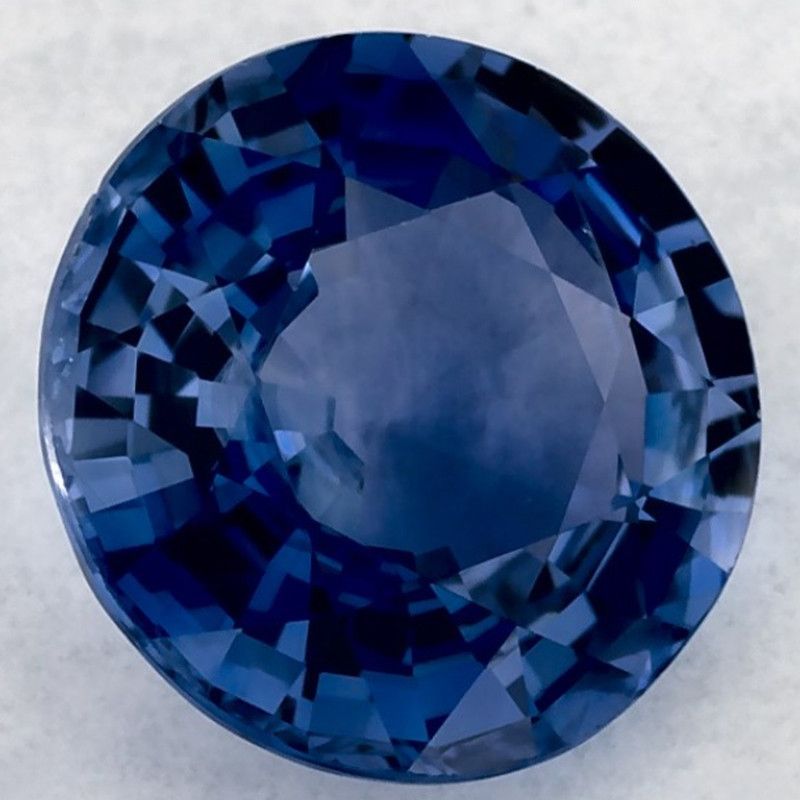 2.18 Carat Round  Cut Blue Sapphire