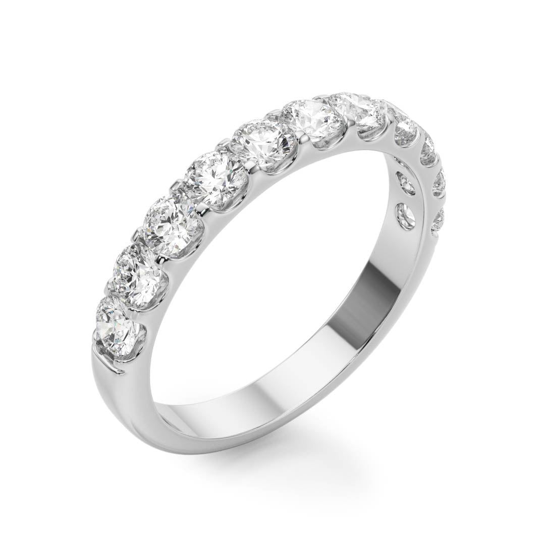 1.0 Carat Round Diamond Classic Wedding Ring, Shared Prong Style-VIRABYANI