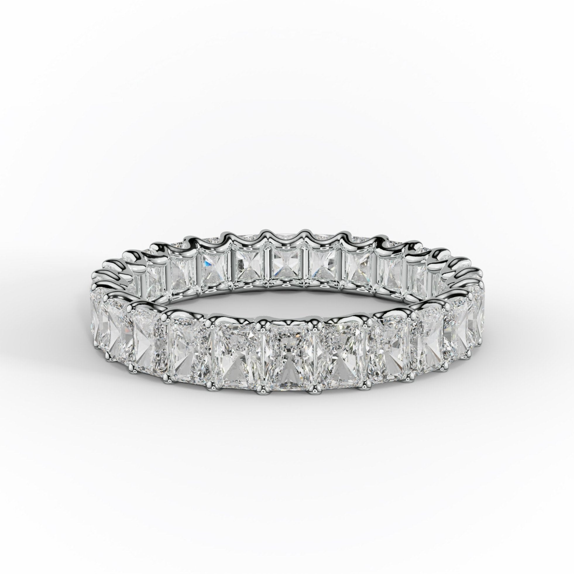 3.0 Carat Radiant Cut Diamond Eternity Band Shared Prong