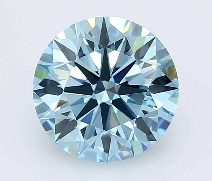 3.06 Carat Round Cut Fancy Blue