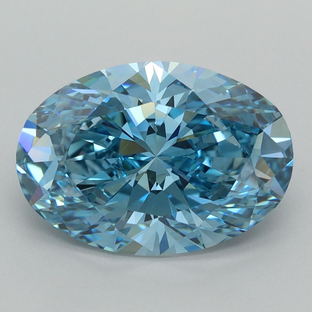 3.74 Carat Oval Cut Fancy Blue