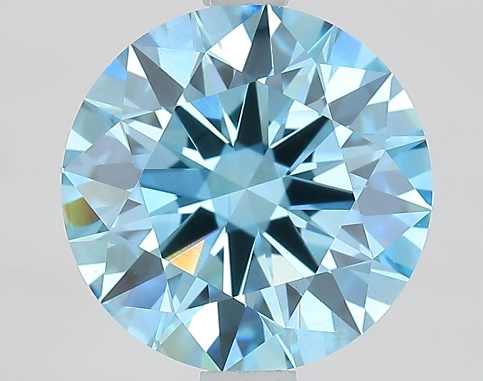 2.41 Carat Round Cut Fancy Blue