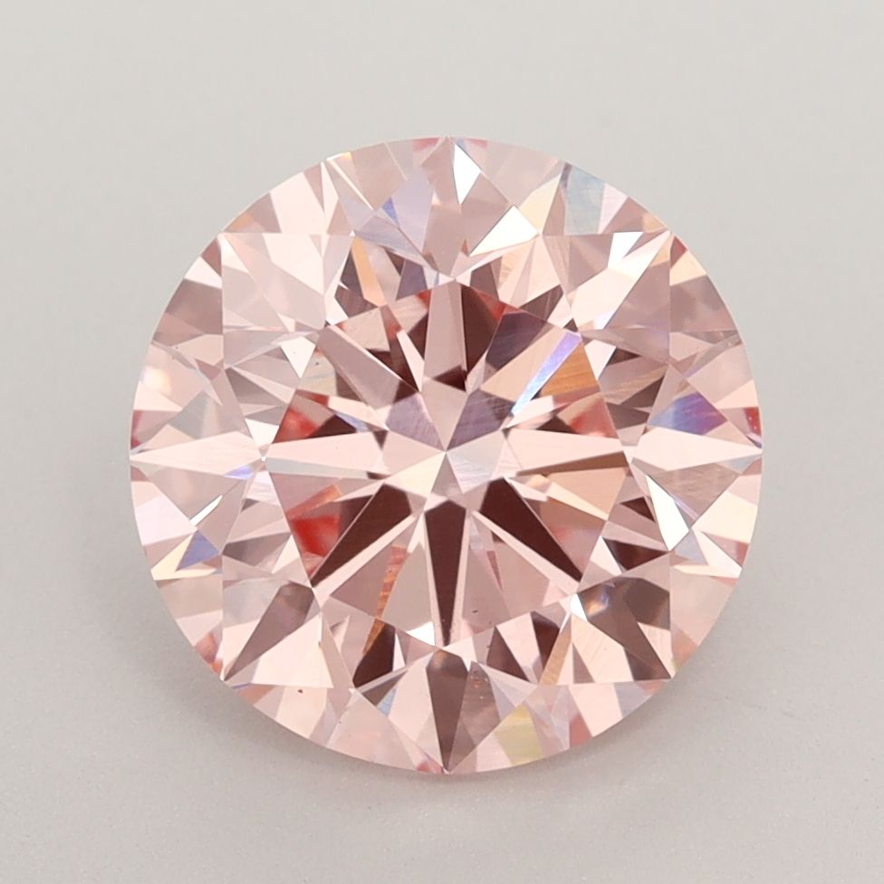 3.01 Carat Round Cut Fancy Pink
