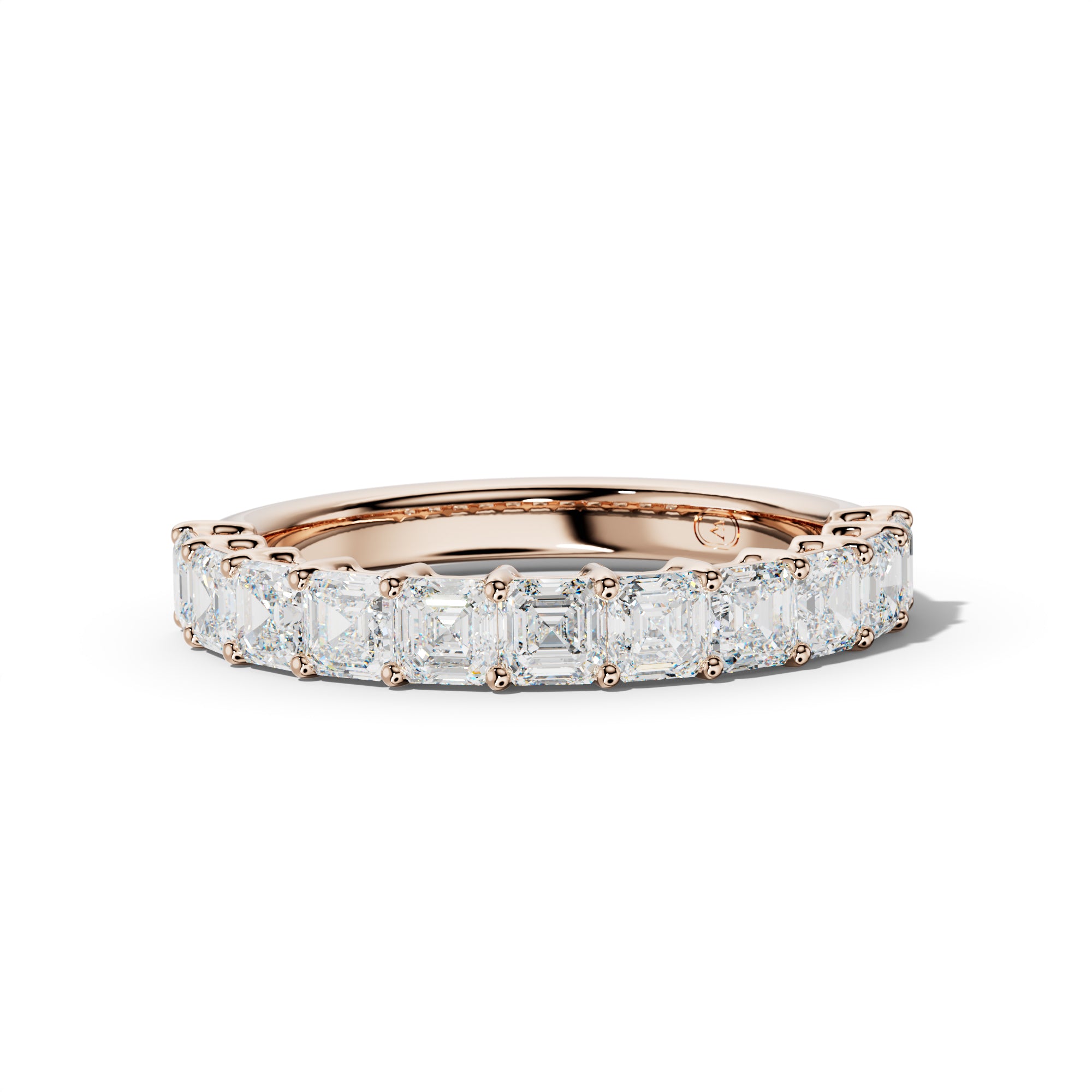 2.0 Carat Asscher Diamond Half Anniversary Band