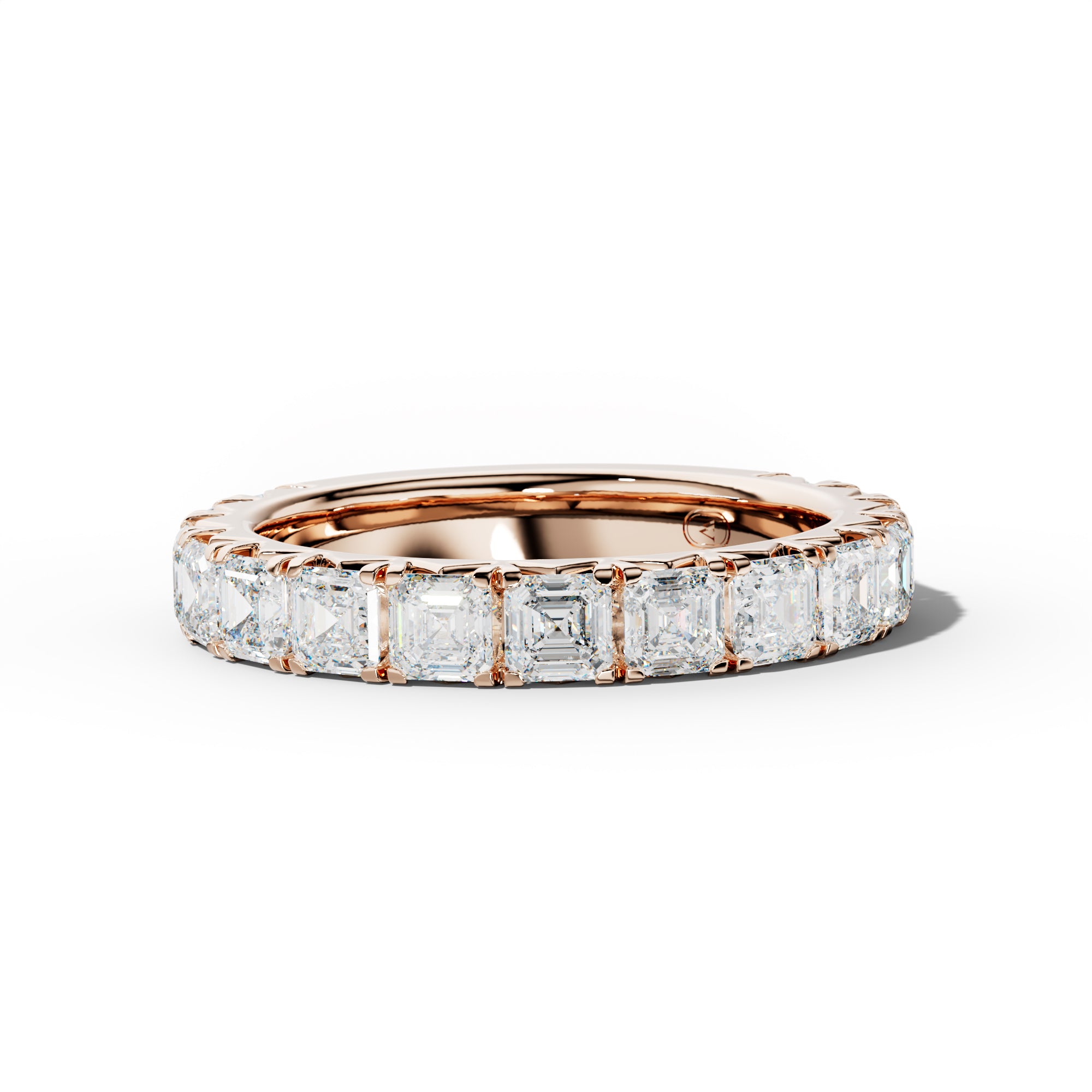 2.0 Carat Asscher Diamond French Pave Half Anniversary Band