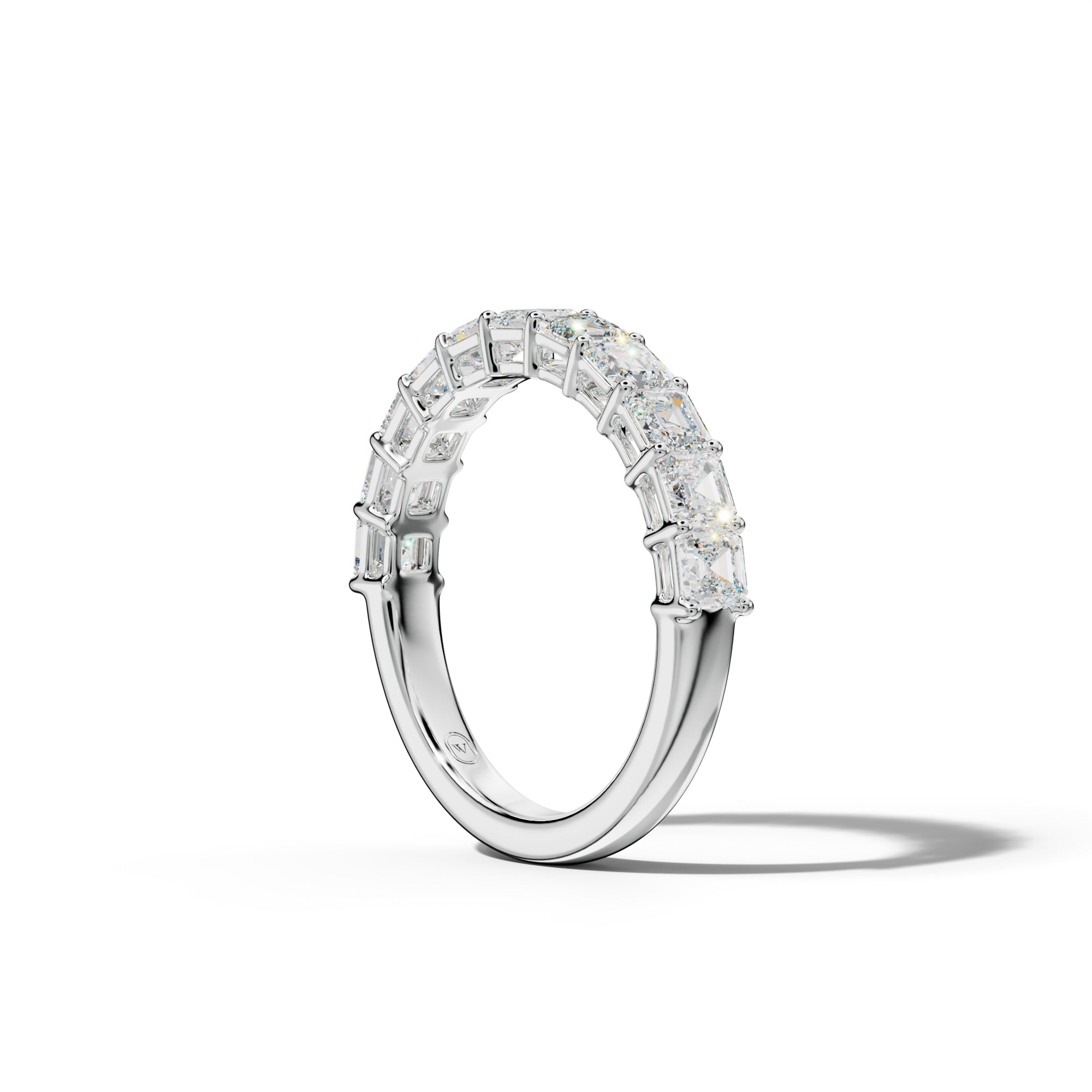 2.0 Carat Asscher Diamond Half Anniversary Band