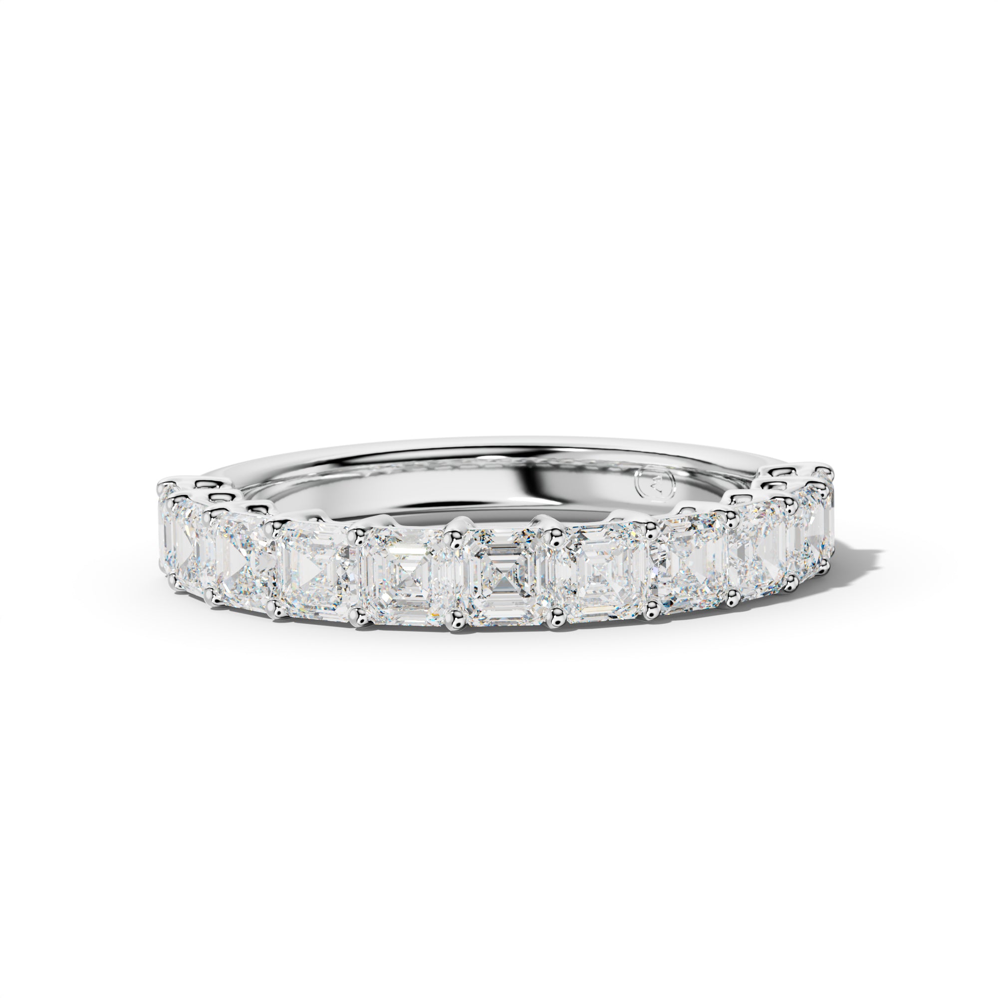 2.0 Carat Asscher Diamond Half Anniversary Band