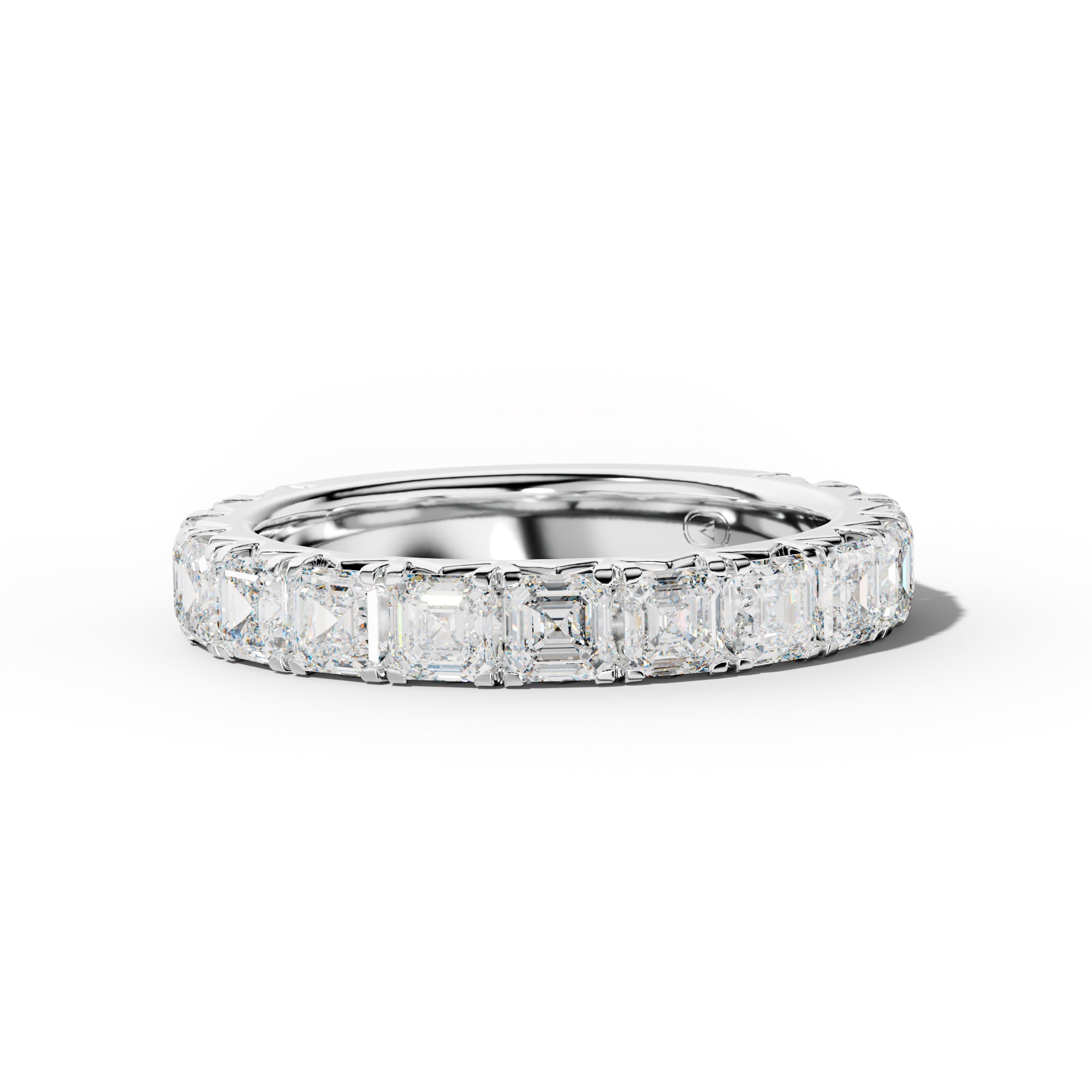 2.0 Carat Asscher Diamond French Pave Half Anniversary Band