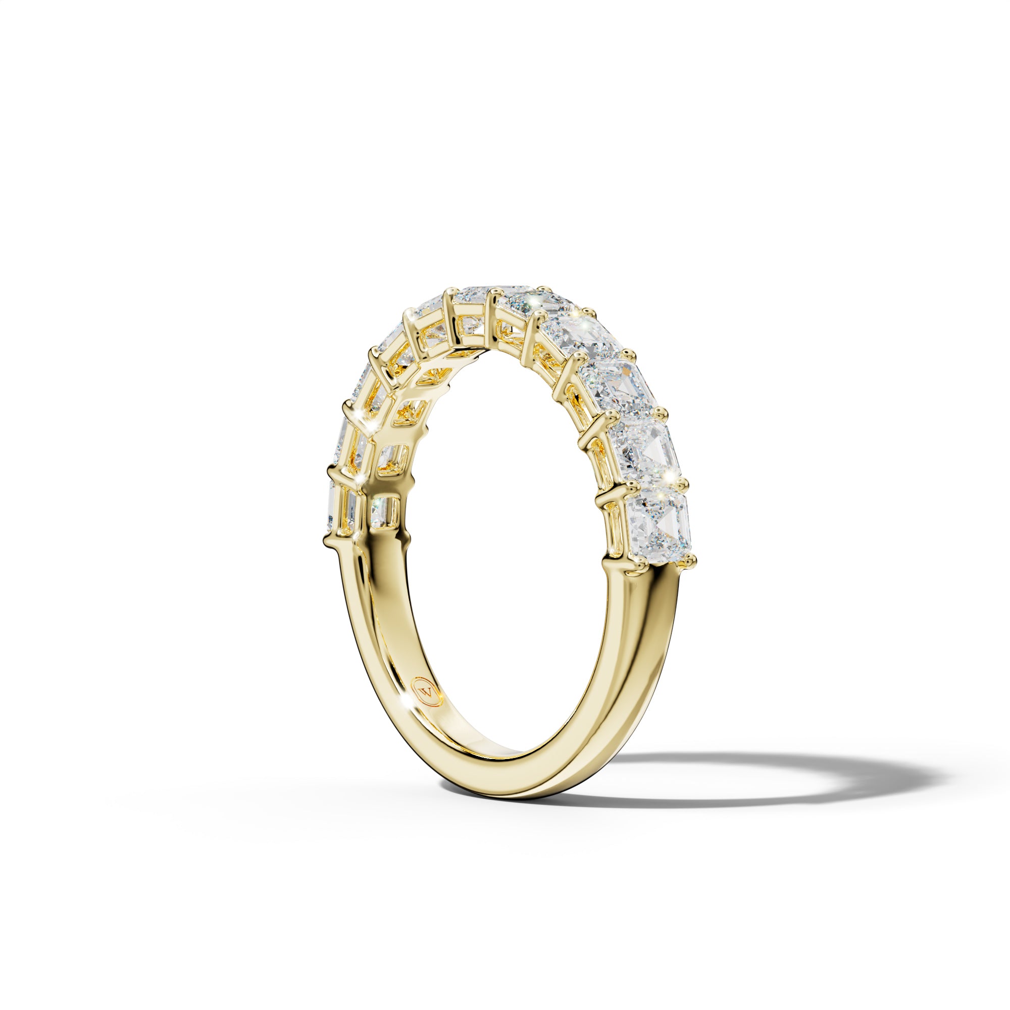 2.0 Carat Asscher Diamond Half Anniversary Band