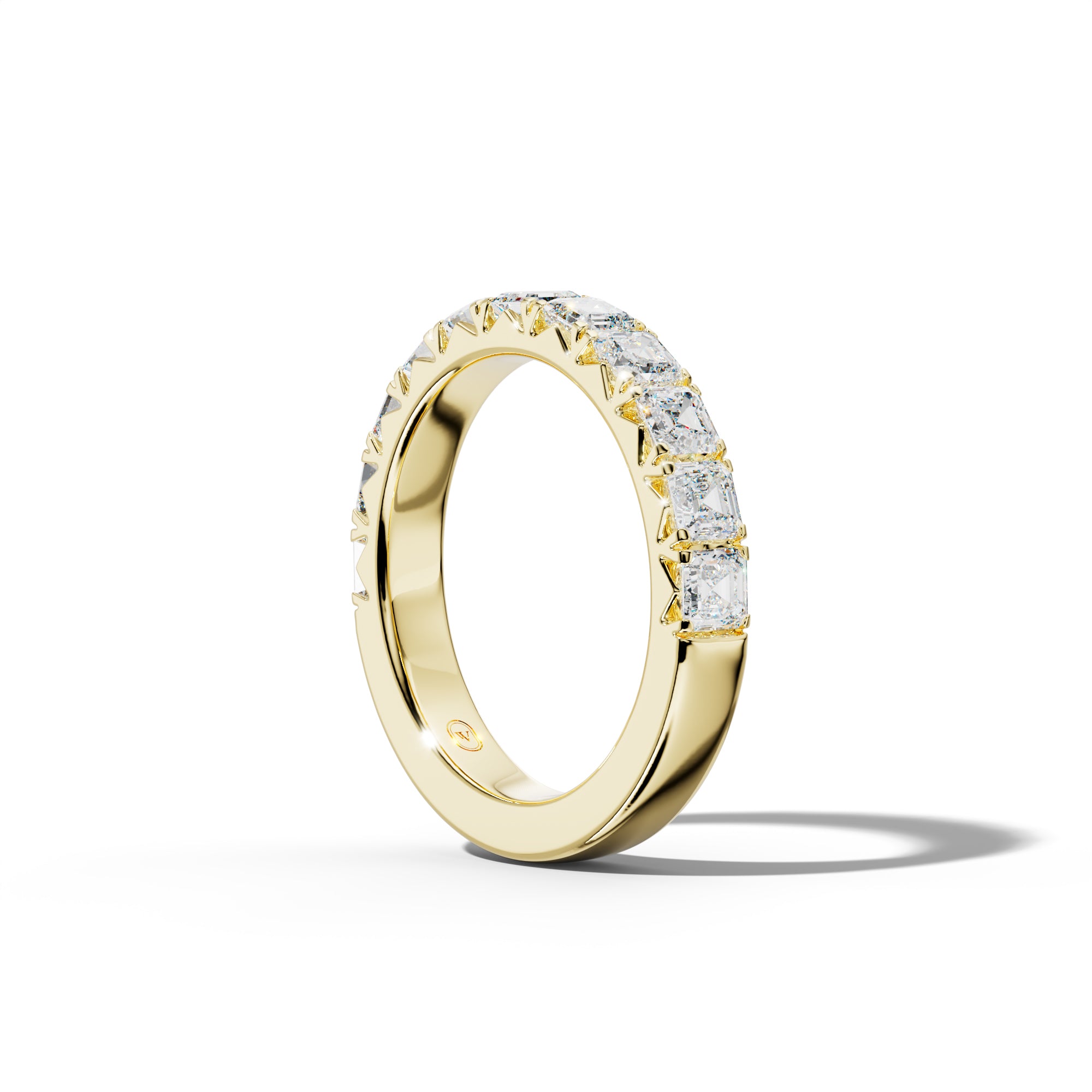 2.0 Carat Asscher Diamond French Pave Half Anniversary Band