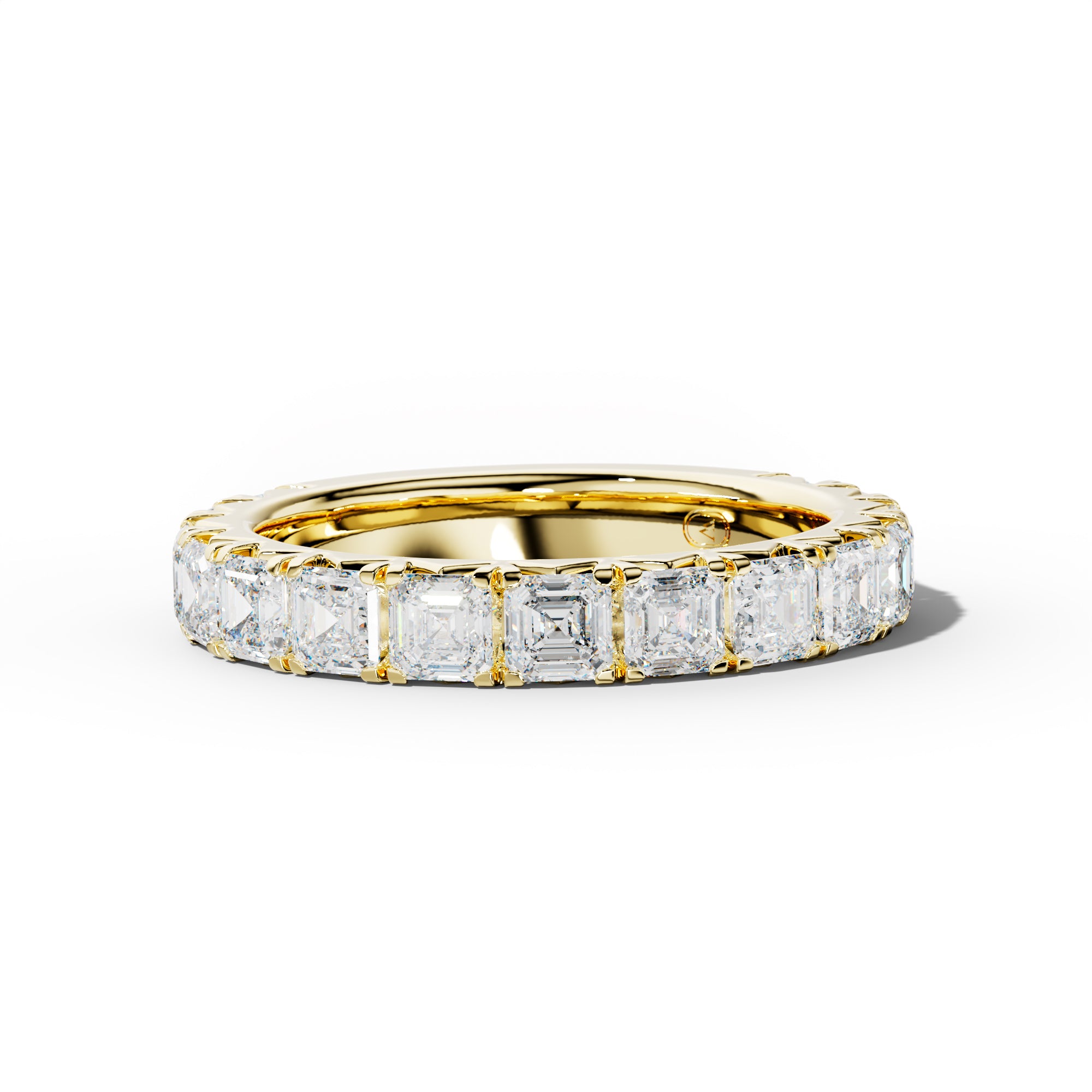 2.0 Carat Asscher Diamond French Pave Half Anniversary Band