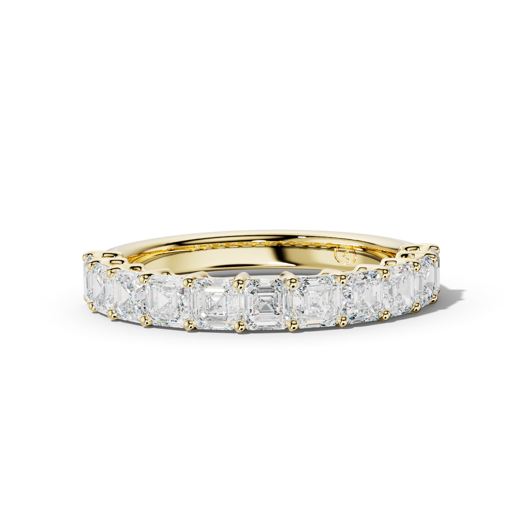 2.0 Carat Asscher Diamond Half Anniversary Band