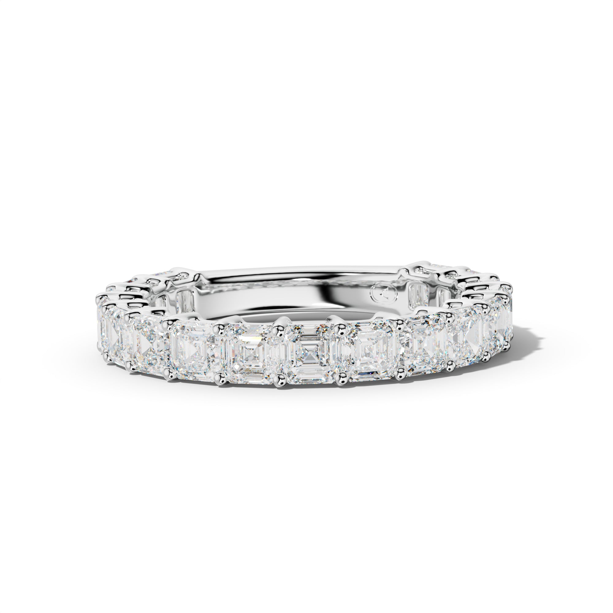 3.0 Carat Asscher Diamond 3/4 Anniversary Band