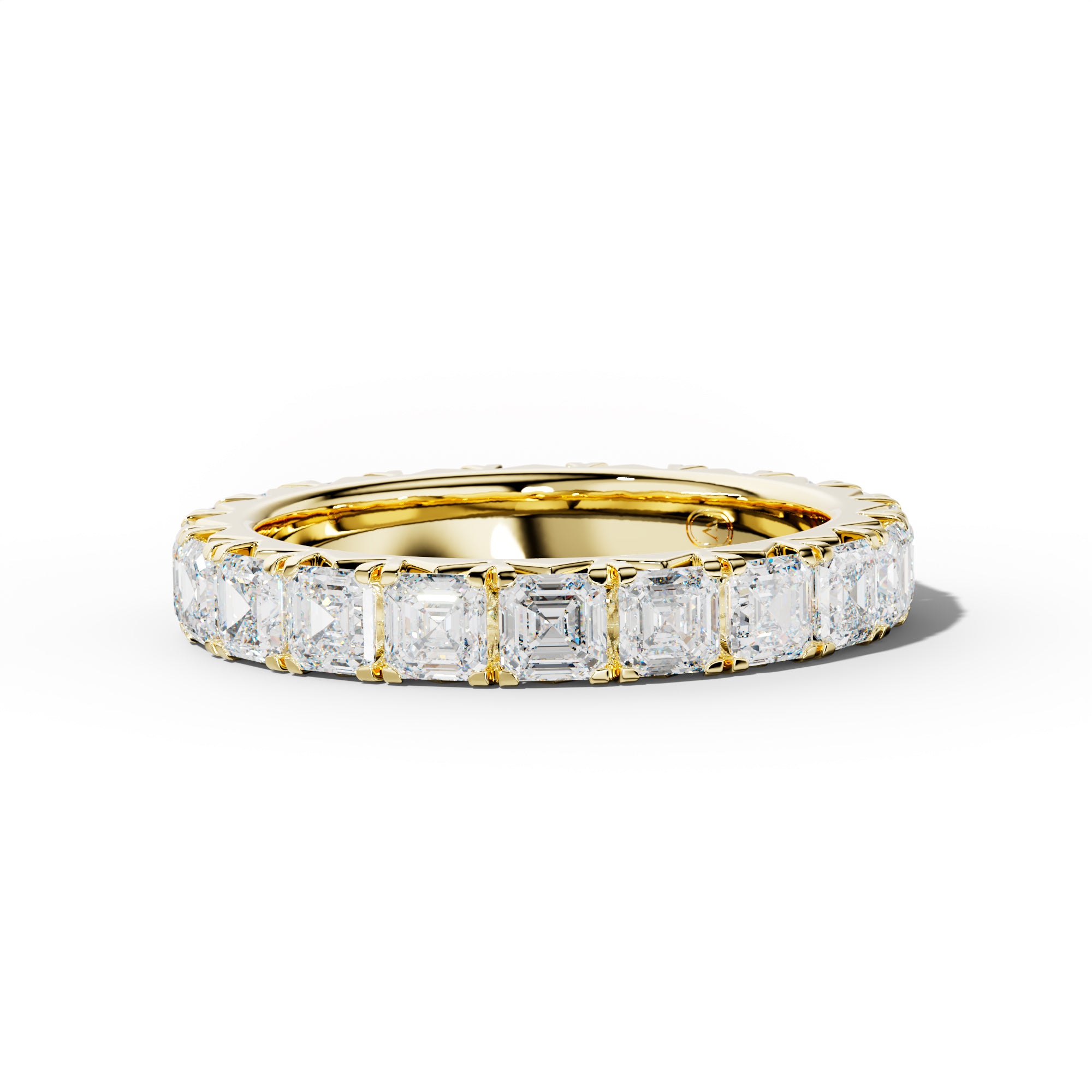 4.0 Carat Asscher Diamond French Pave Eternity Band