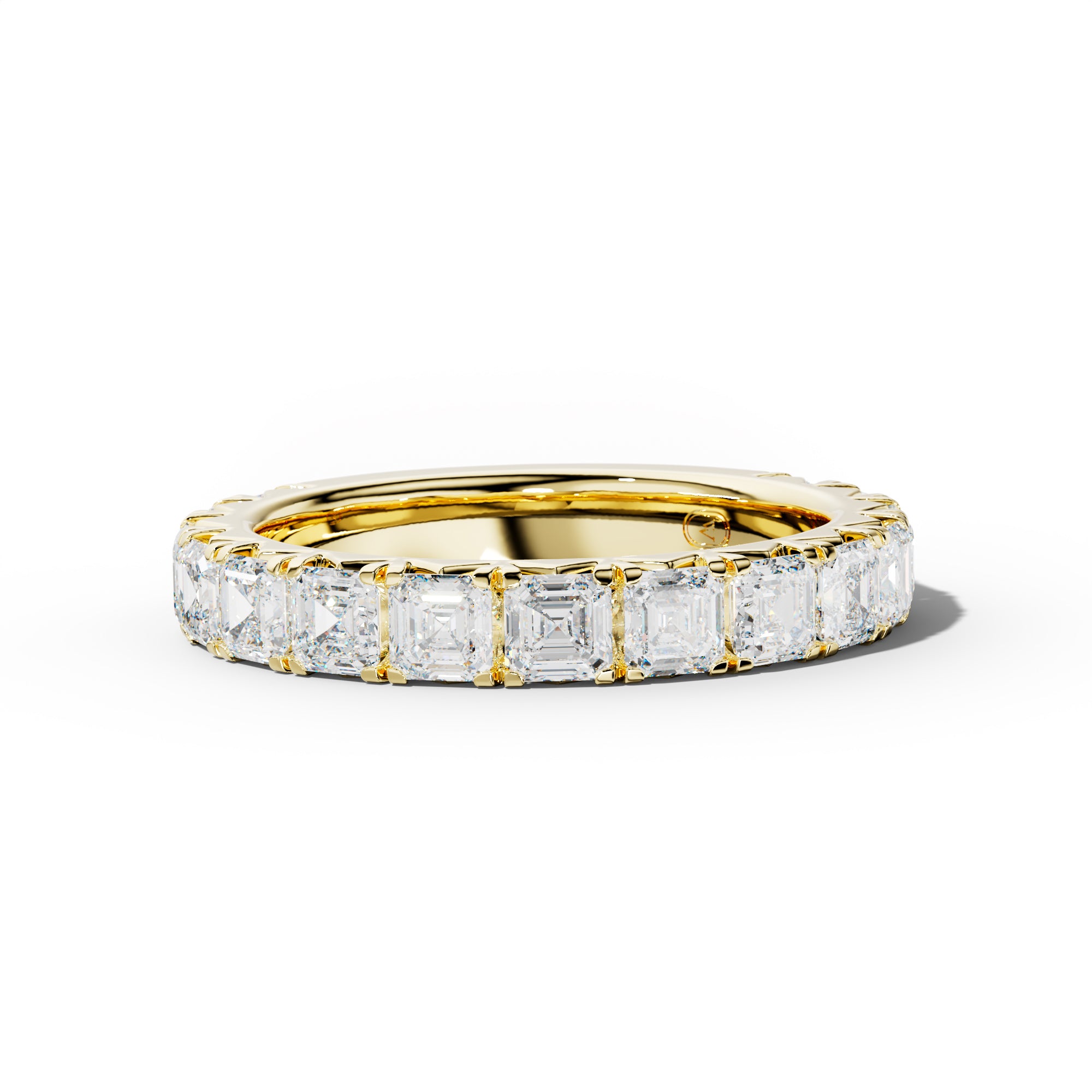 3.0 Carat Asscher Diamond French Pave 3/4 Anniversary  Band