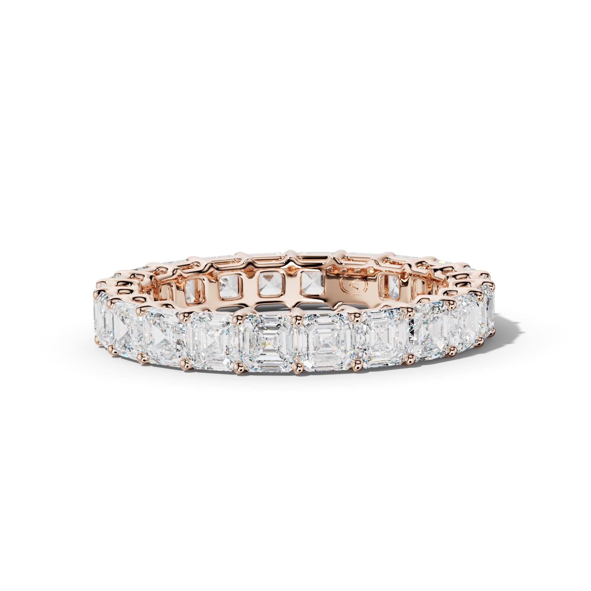 4.0 Carat Asscher Diamond Eternity Band Shared Prong