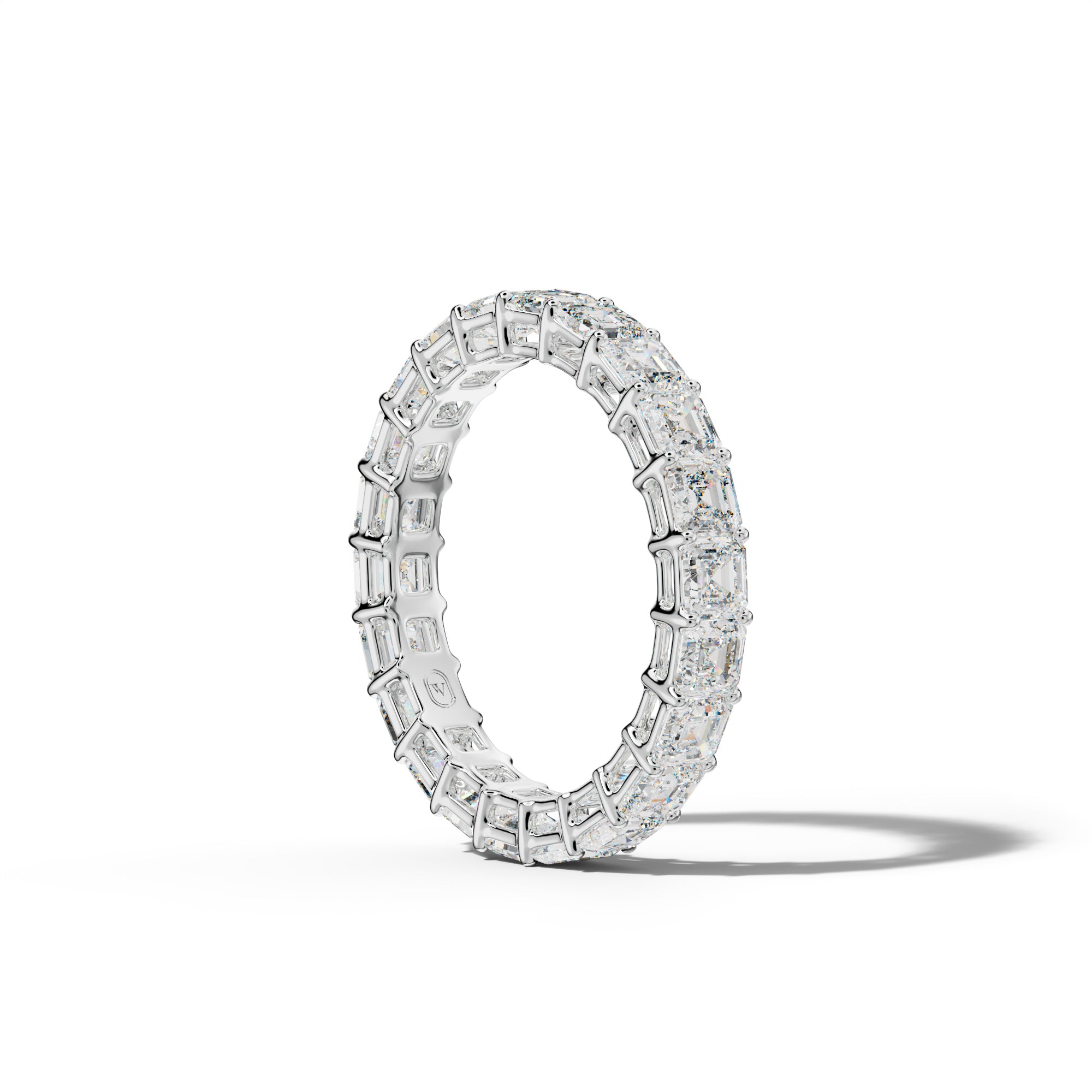 4.0 Carat Asscher Diamond Eternity Band Shared Prong