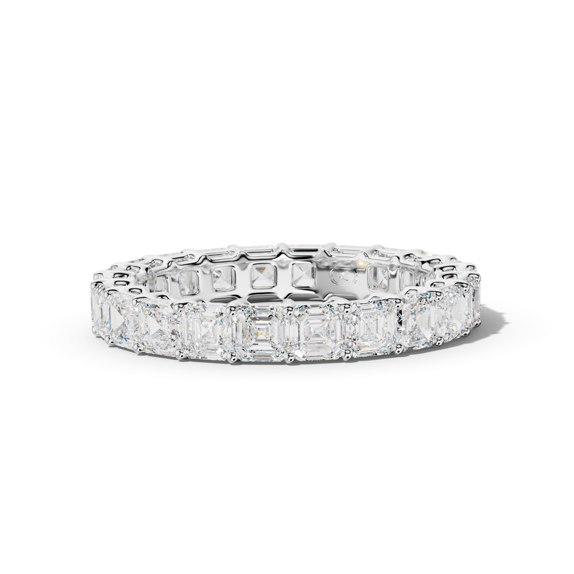 4.0 Carat Asscher Diamond Eternity Band Shared Prong