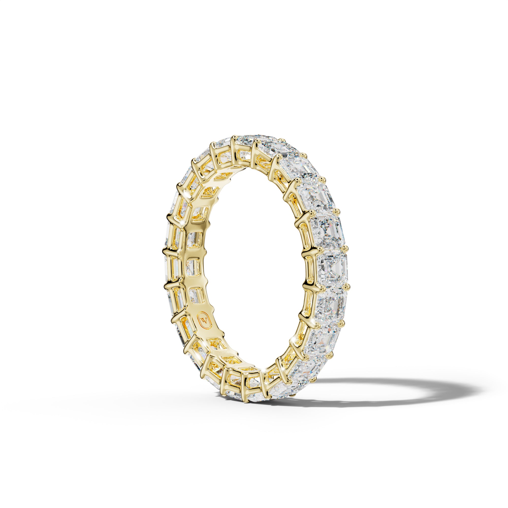 4.0 Carat Asscher Diamond Eternity Band Shared Prong