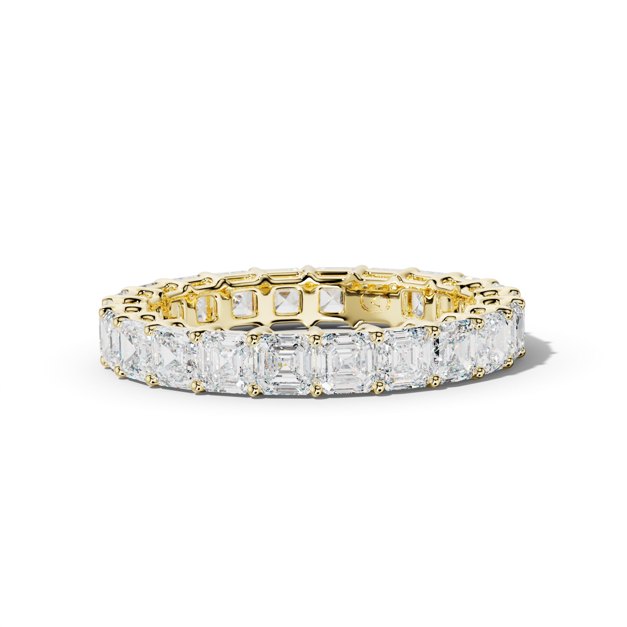 4.0 Carat Asscher Diamond Eternity Band Shared Prong