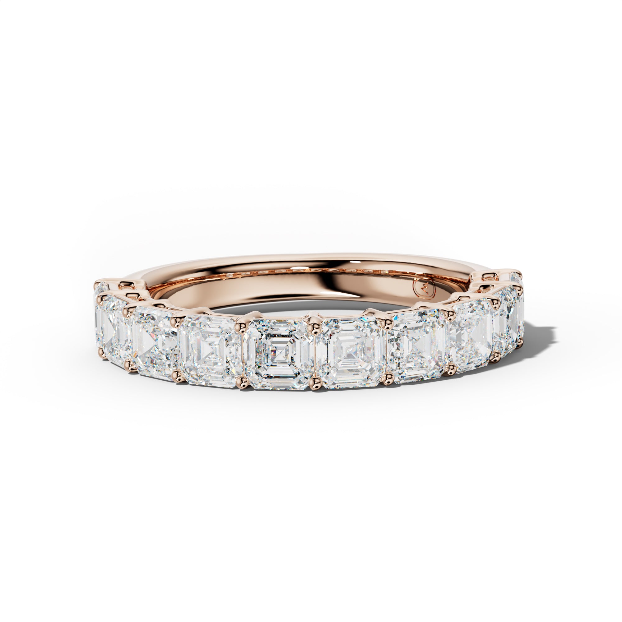 3.0 Carat Asscher Diamond Half Anniversary Band