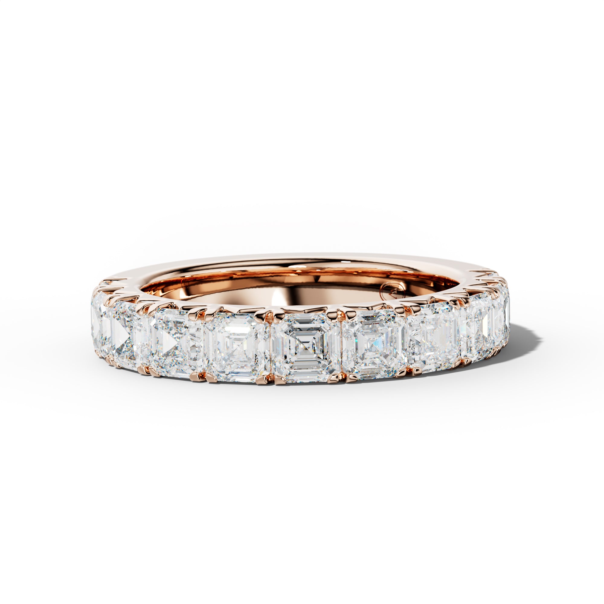 3.0 Carat Asscher Diamond French Pave Half Anniversary Band