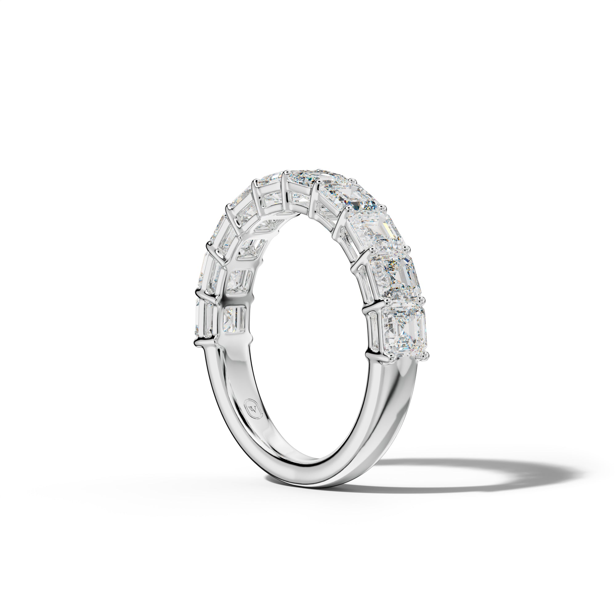 3.0 Carat Asscher Diamond Half Anniversary Band