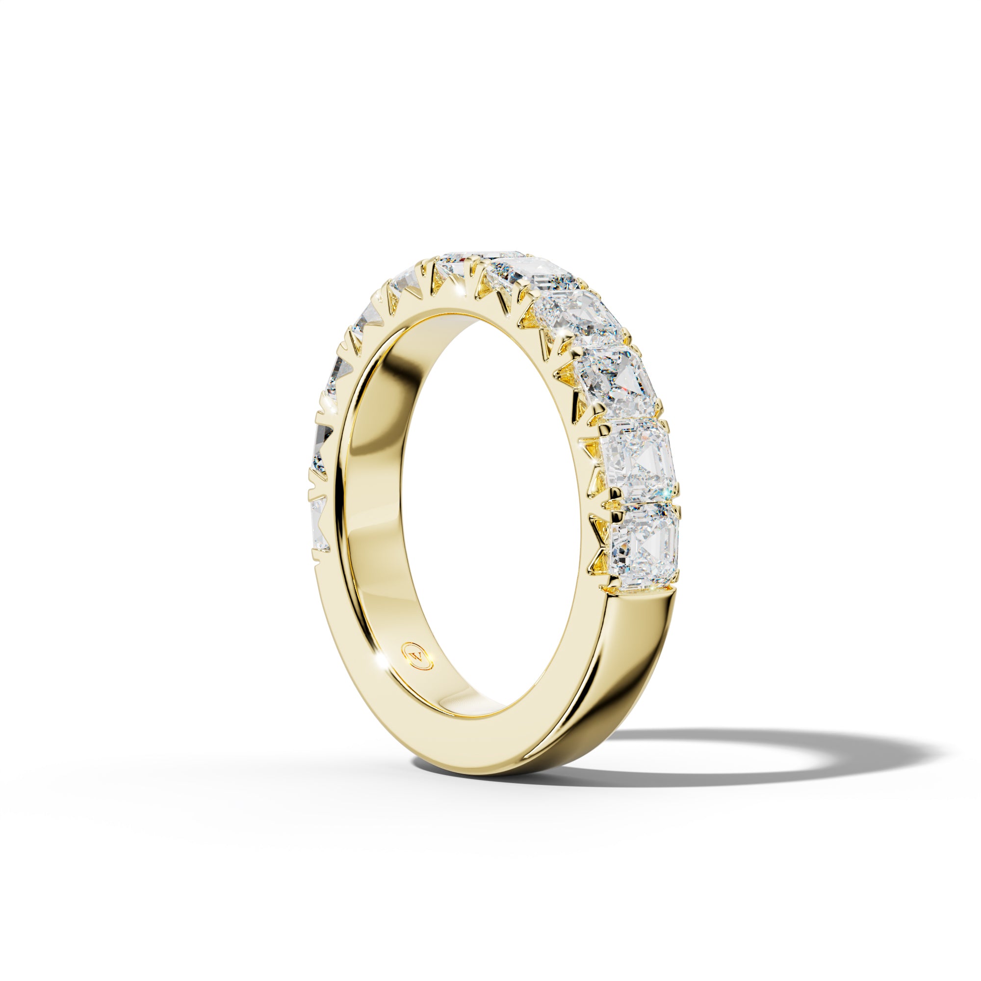 3.0 Carat Asscher Diamond French Pave Half Anniversary Band