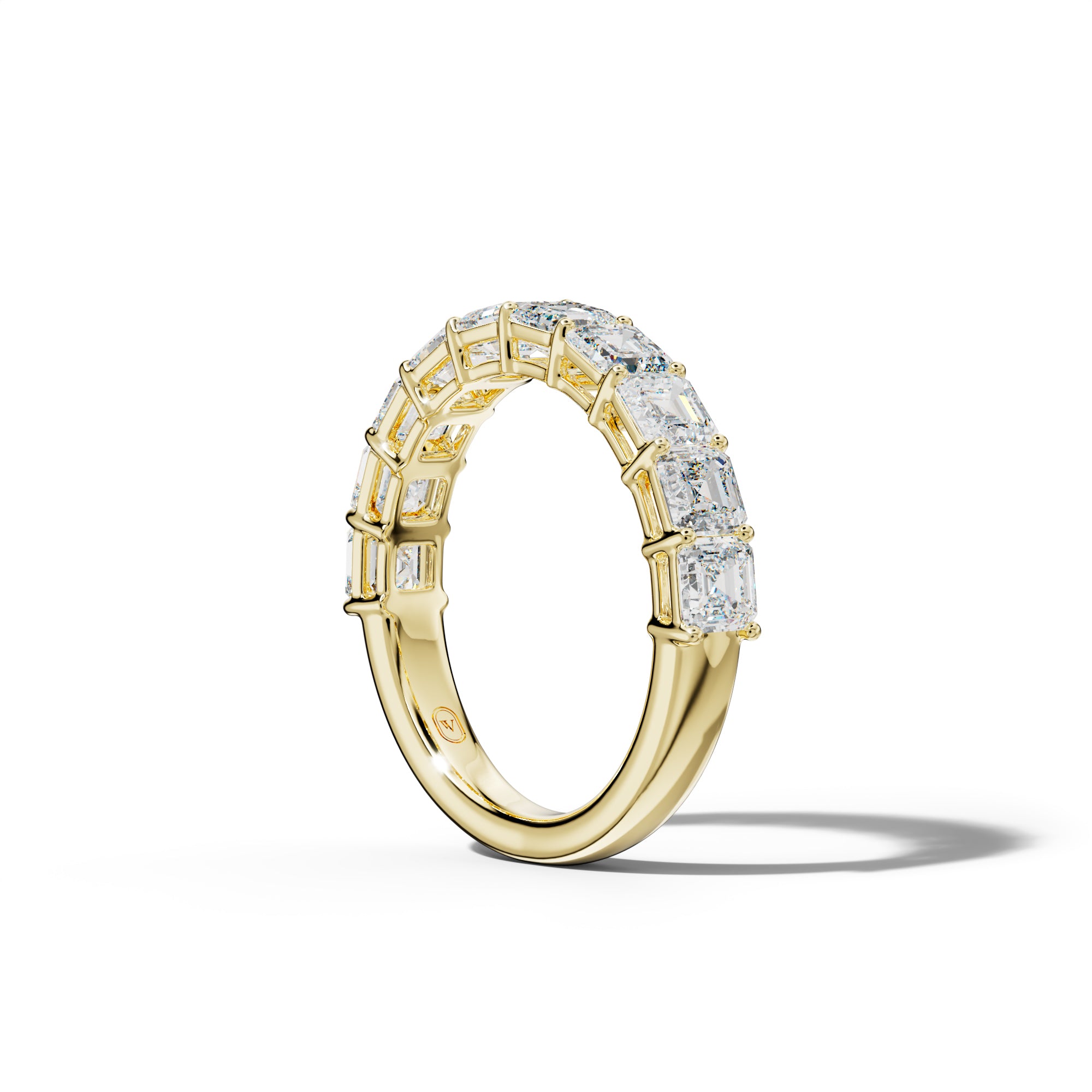 3.0 Carat Asscher Diamond Half Anniversary Band