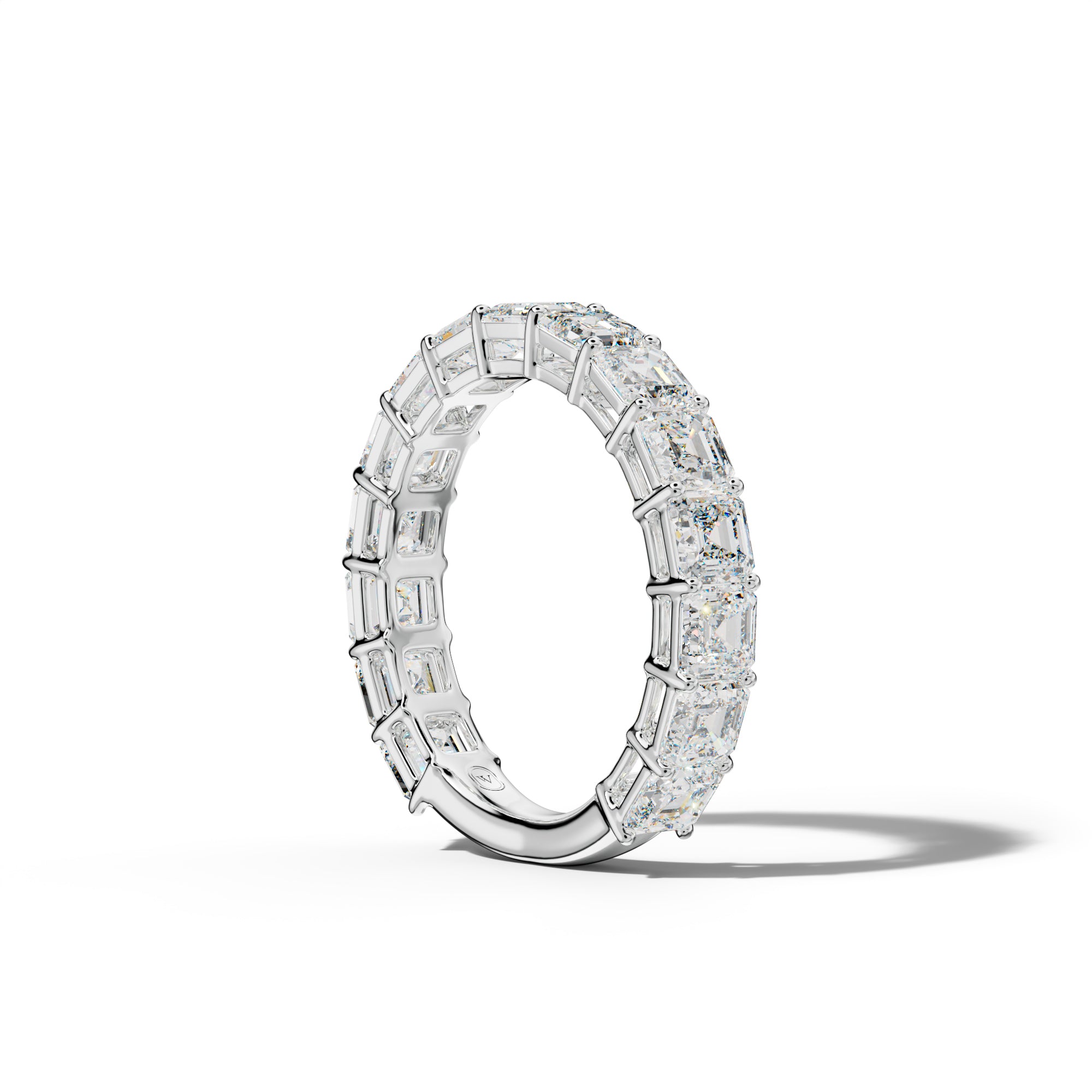 4.0 Carat Asscher Diamond 3/4 Anniversary Band