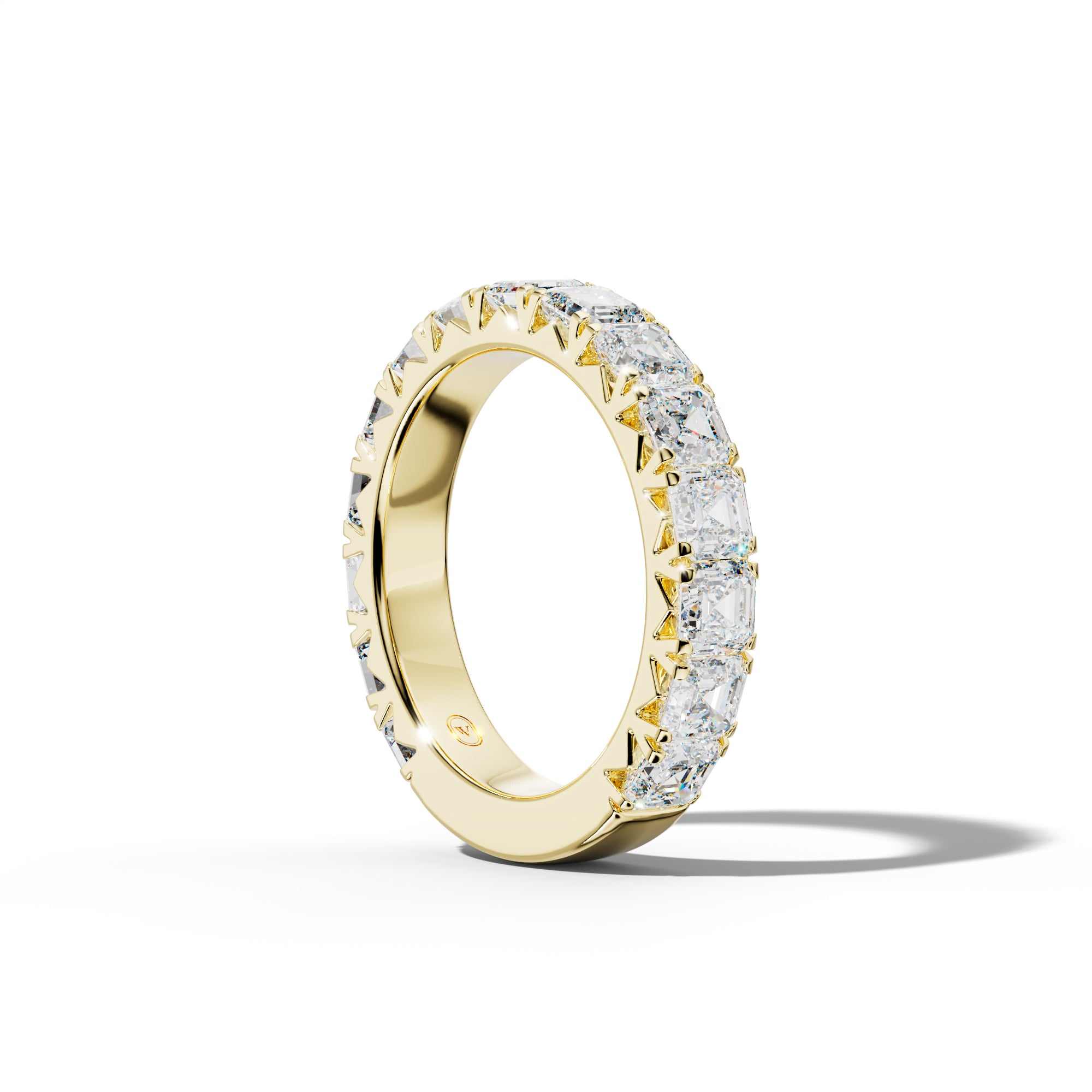4.0 Carat Asscher Diamond French Pave 3/4 Anniversary Band
